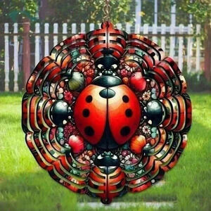 8 inch lady bug  indoor /outside wind spinner